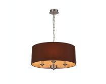 DK0077  Banyan 50cm 3 Light Pendant Satin Nickel, Raw Cocoa/Grecian Bronze